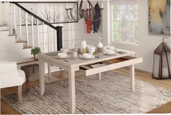 Thiết kế bàn ăn có ngăn kéo hiện đại, tối ưu không gian lưu trữ