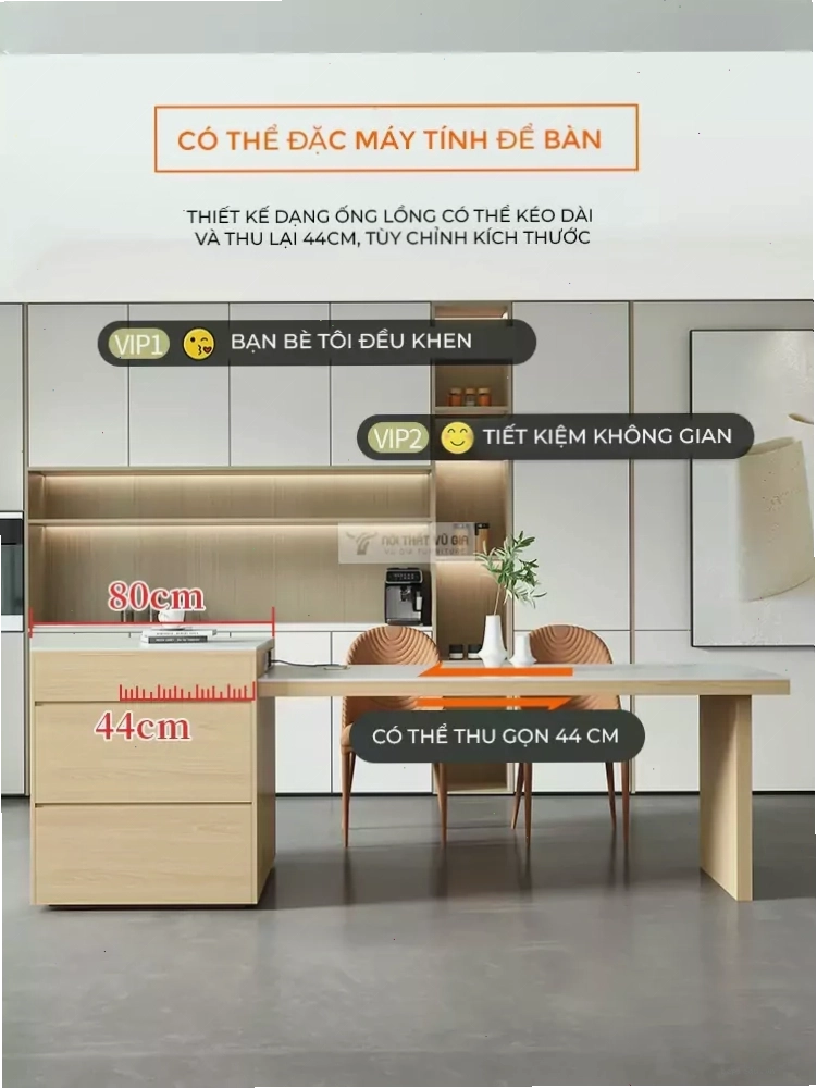 Thiết kế tinh tế của bàn đảo bếp thông minh KC38