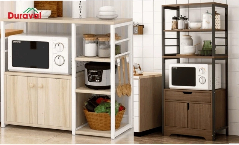 Thiết kế tủ bếp khung sắt 4 tầng chứa được nhiều đồ dùng