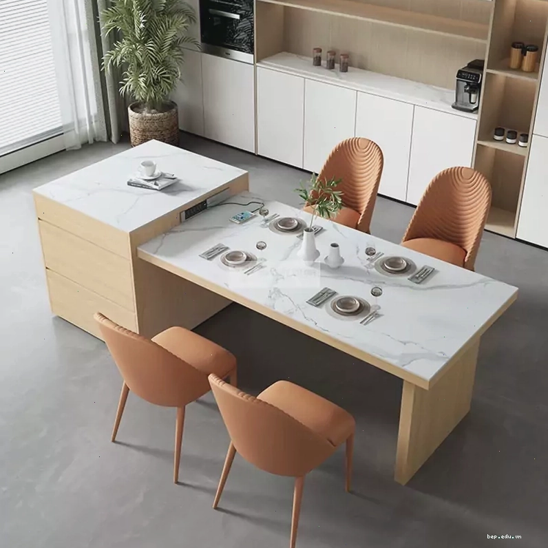 Tổng thể bàn đảo bếp thông minh KC38