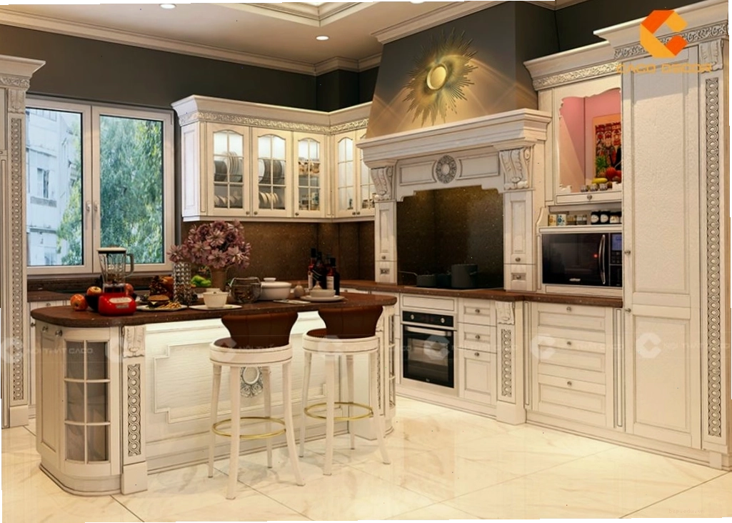 Tủ bếp chữ I nhỏ gọn có bàn thờ Ông Táo