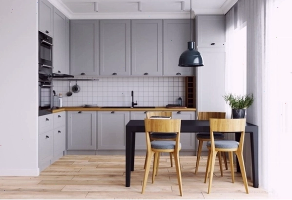 Tủ bếp đẹp với sự kết hợp giữa màu trắng và xám được ưa chuộng