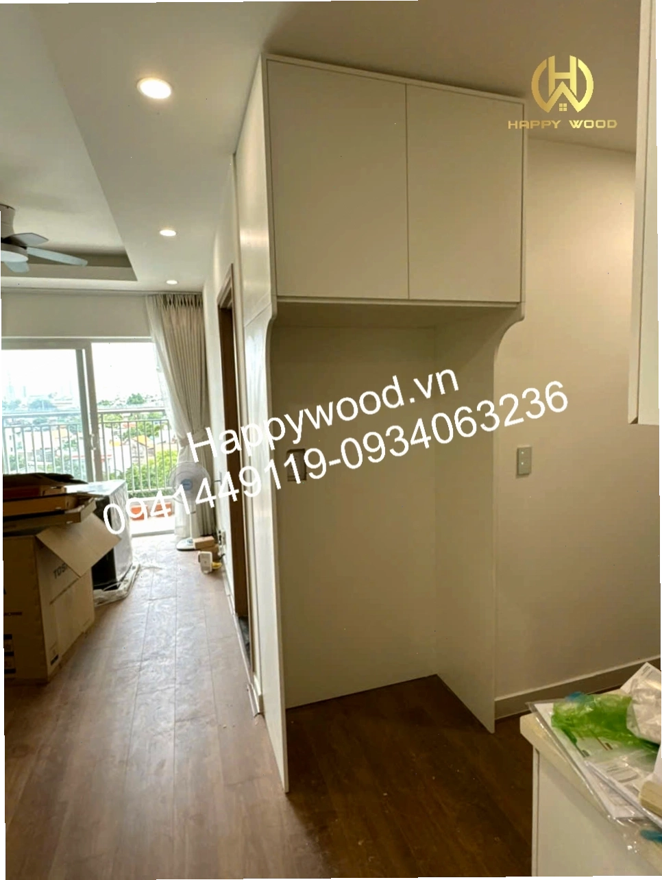 Tủ bếp gỗ công nghiệp MDF thiết kế đẹp mắt