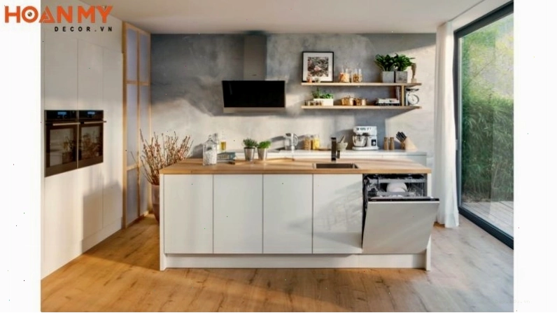 Tủ bếp gỗ công nghiệp MFC phủ Melamine An Cường