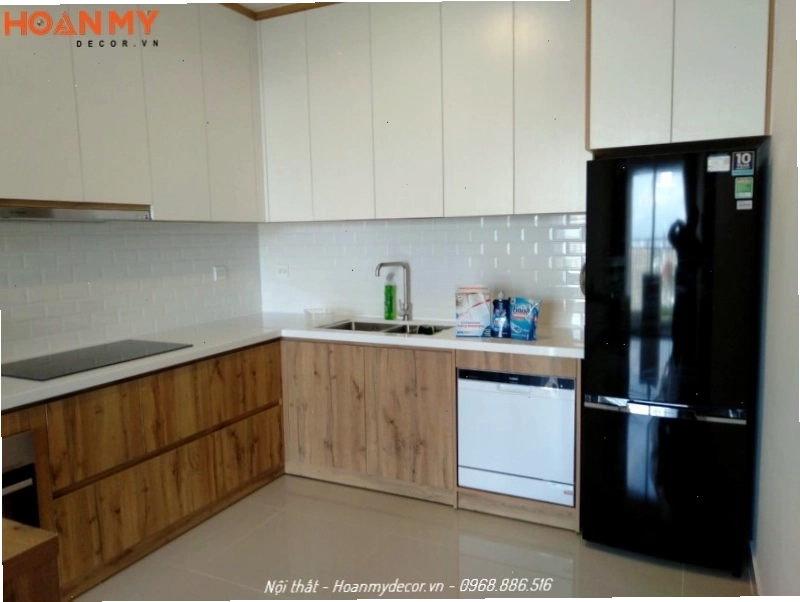 Tủ bếp gỗ MFC chống ẩm phủ Melamine