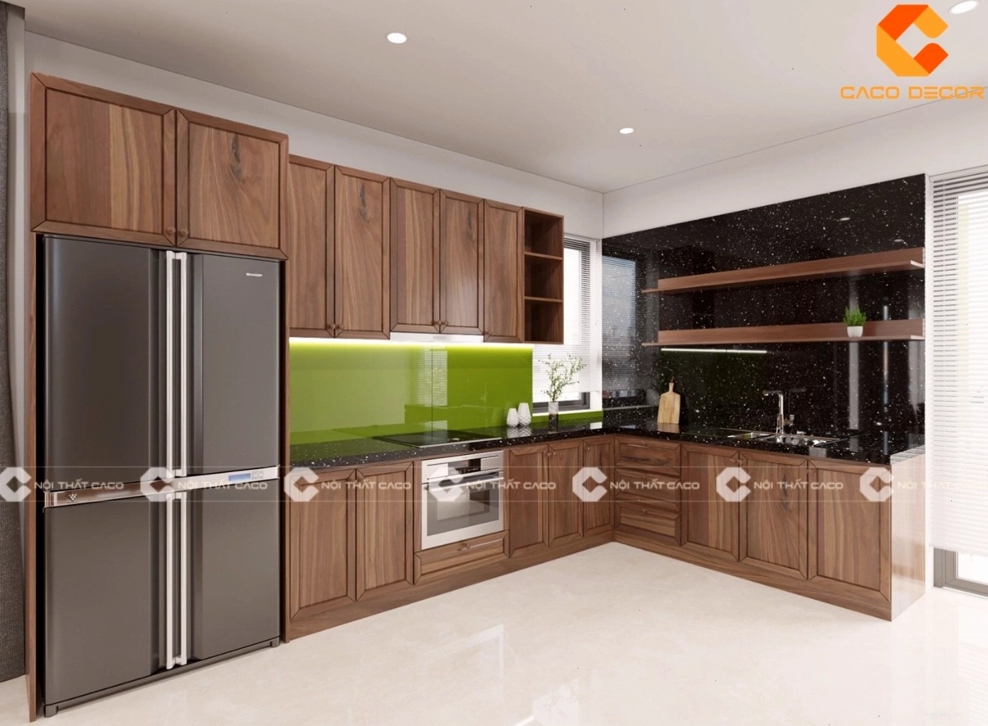 Tủ bếp gỗ tự nhiên với nhiều kiểu dáng và màu sắc khác nhau