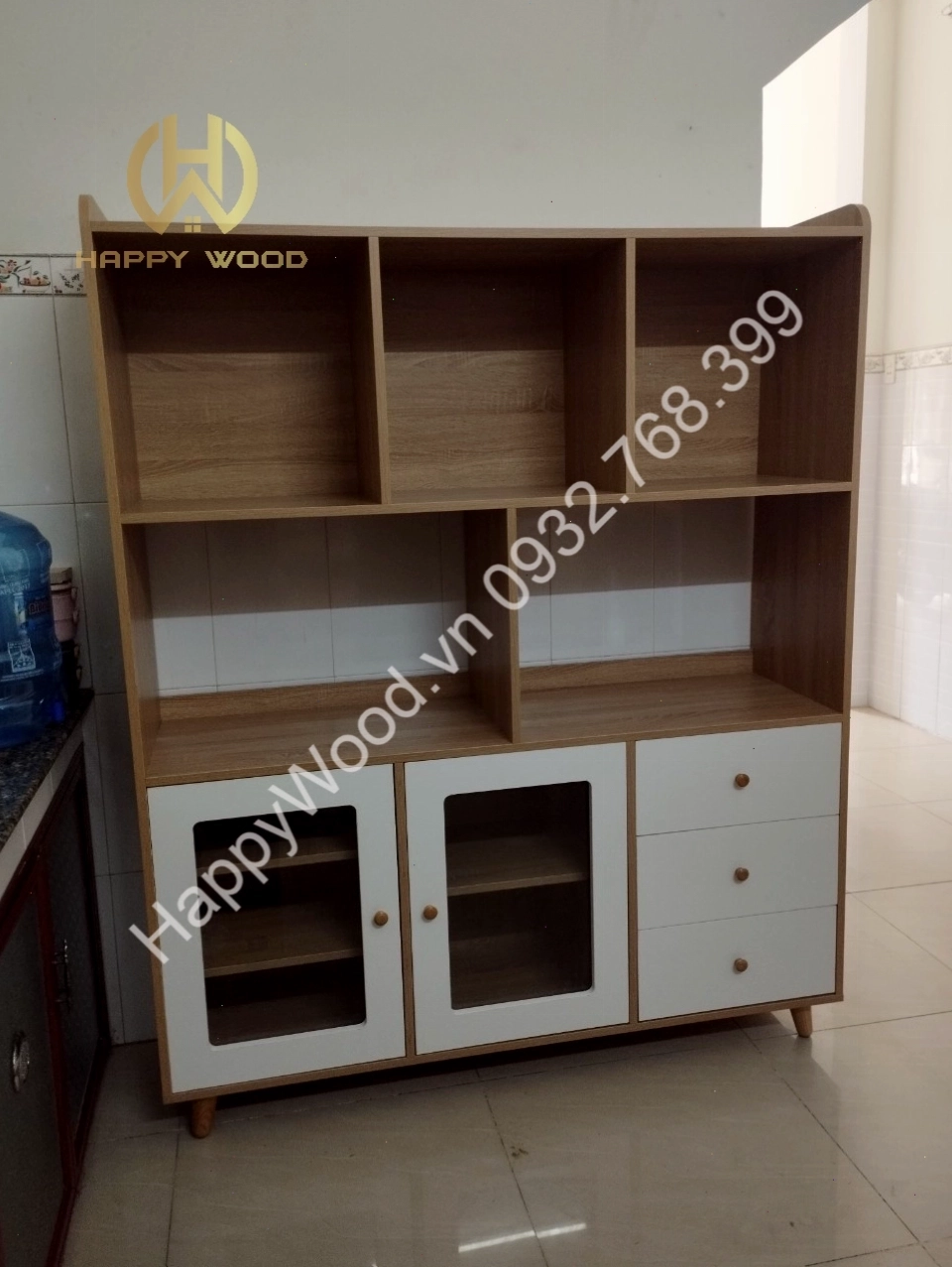 Tủ bếp kích thước 1m4 x 1m71 x 40 làm từ gỗ MDF