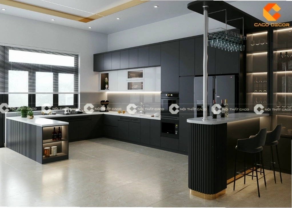 Tủ bếp MDF phủ Melamine An Cường