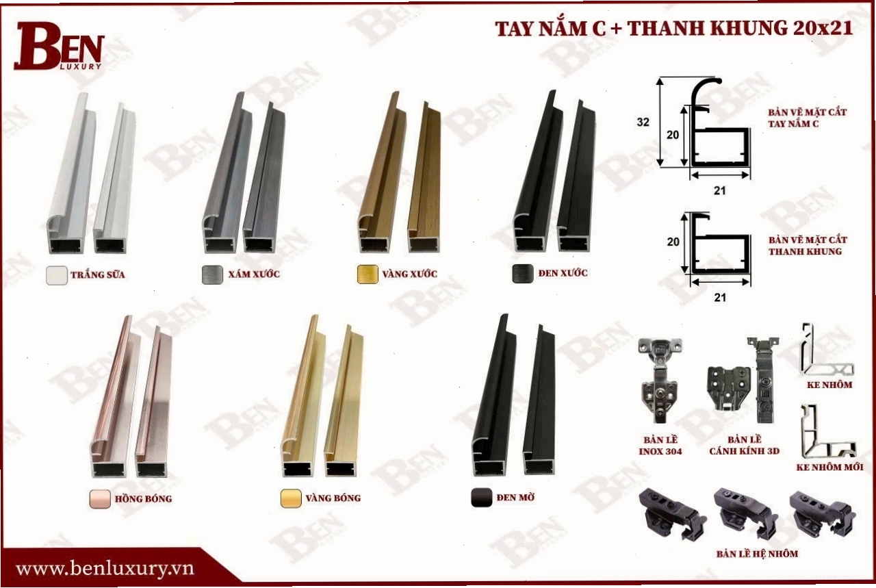 Tủ bếp nhôm cánh kính màu xám chì với thiết kế hiện đại