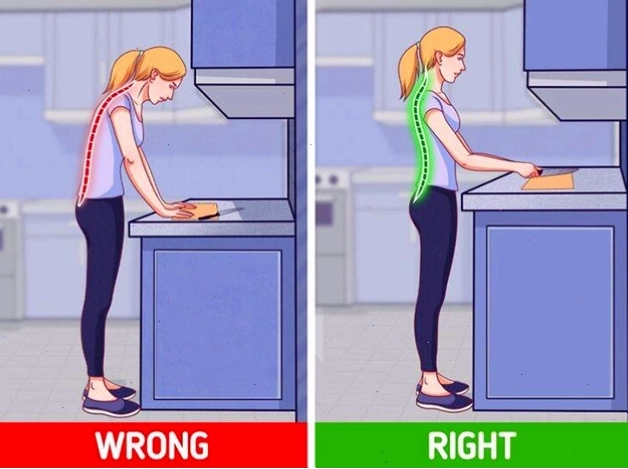 Tủ bếp quá thấp khiến người sử dụng phải khom lưng khi thao tác, ảnh hưởng đến trải nghiệm nấu nướng