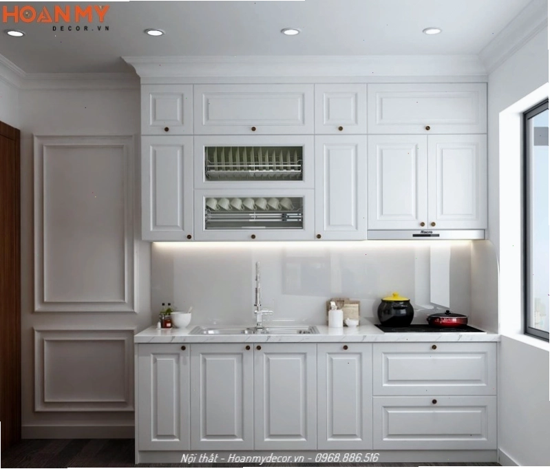 Tủ bếp sơn PU 7 lớp sang trọng, bền đẹp