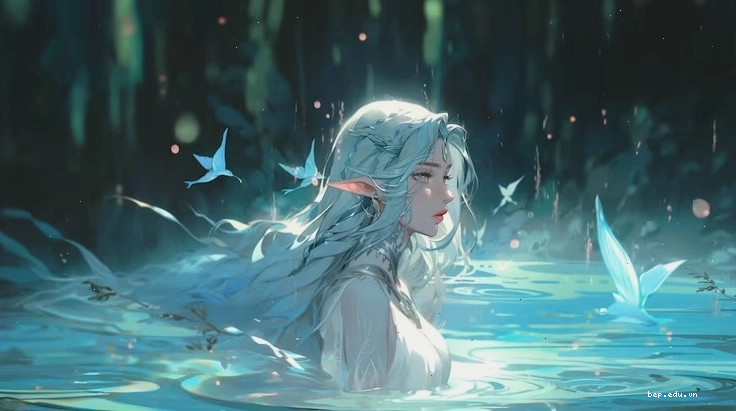 Fantasy water character in anime style