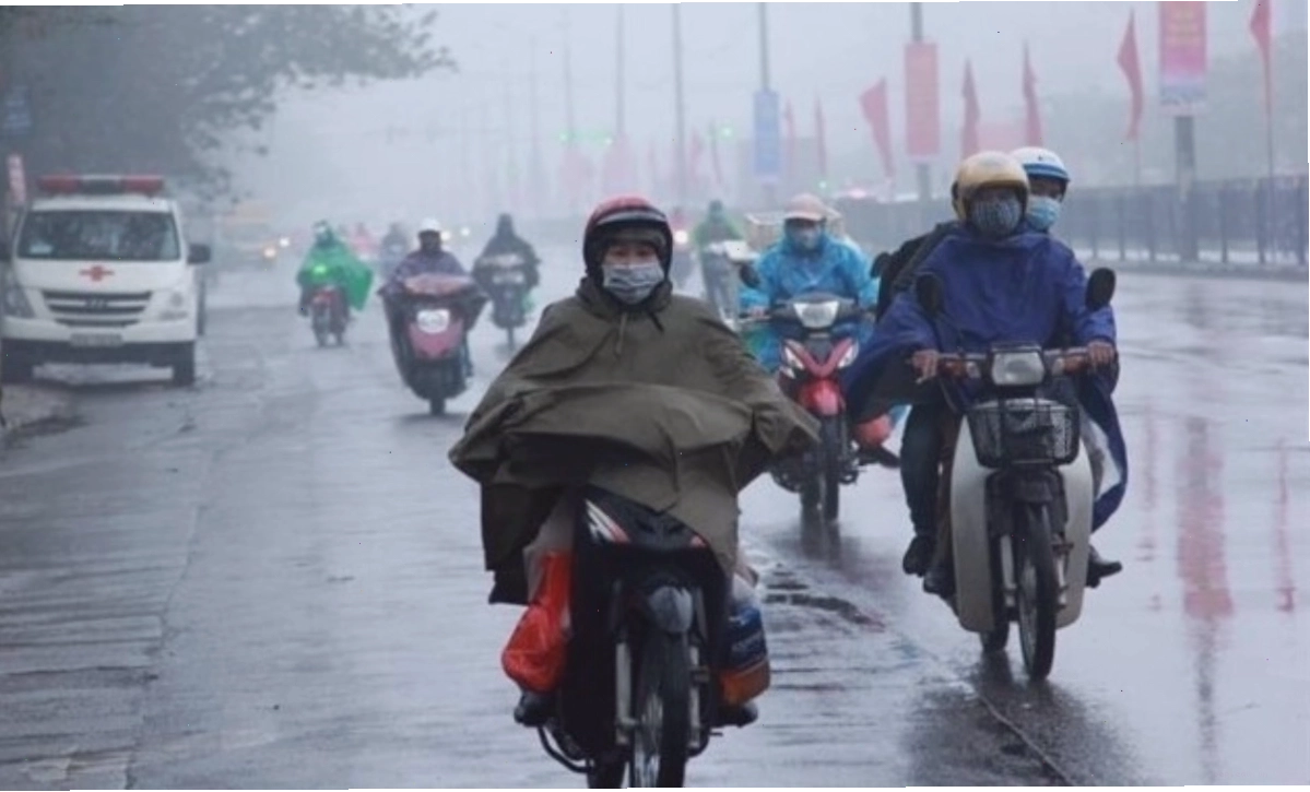 Thời điểm bắt đầu mưa phùn do không khí lạnh