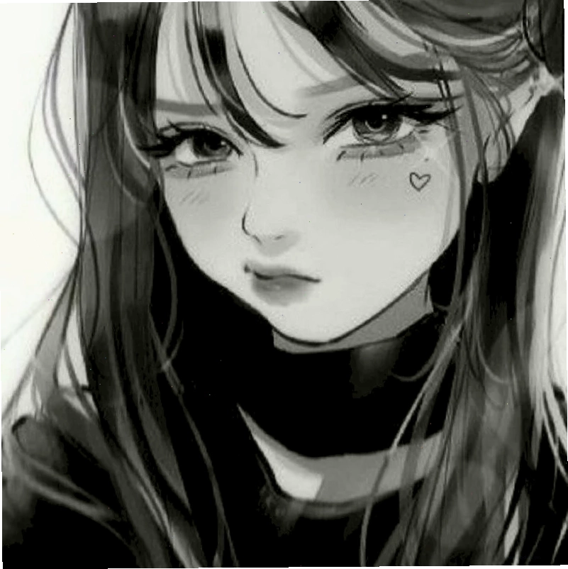 Ảnh anime girl lạnh lùng cá tính với trang phục tối màu