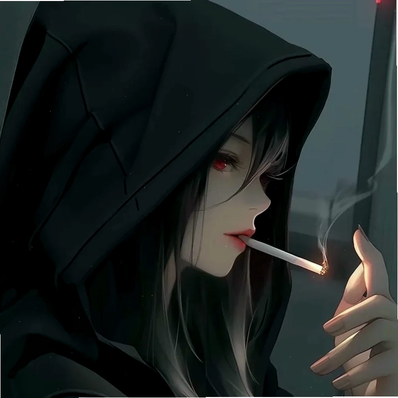 Ảnh anime nữ ác quỷ thể hiện biểu cảm lạnh lùng