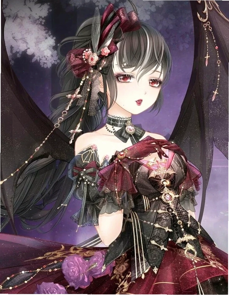 Ảnh anime nữ ác quỷ với đôi cánh quyền lực