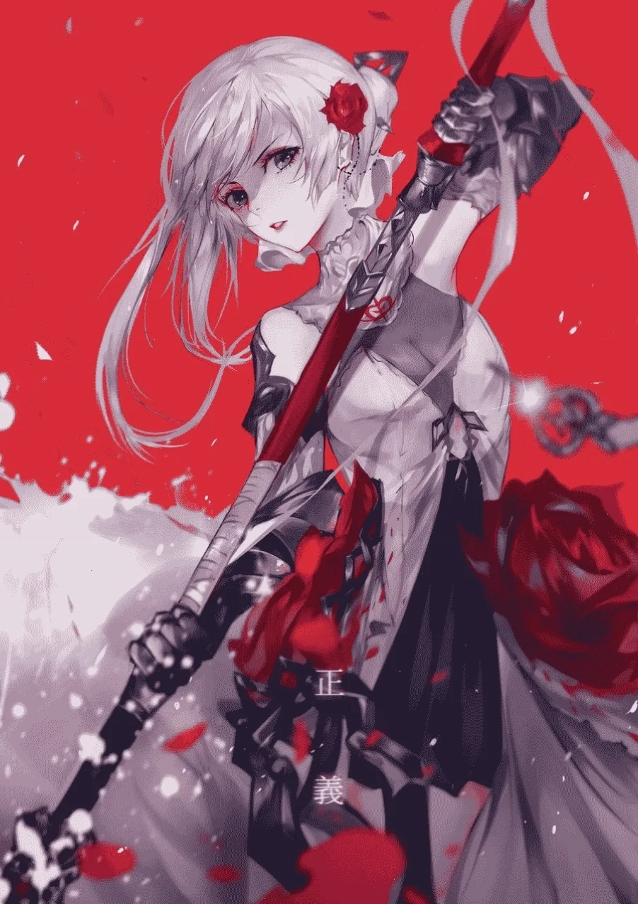 Ảnh anime nữ cầm kiếm đầy khí chất và mạnh mẽ