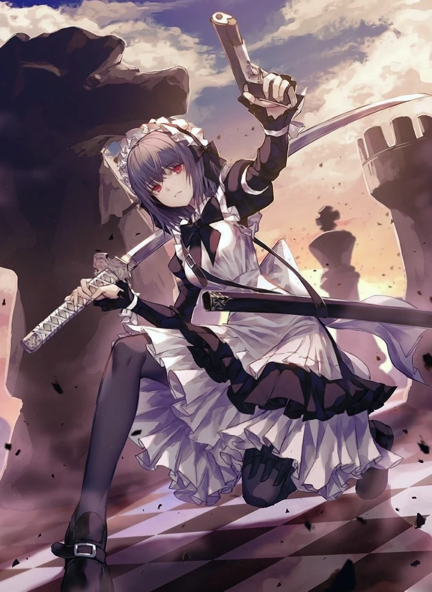 Ảnh anime nữ cầm kiếm đẹp mắt làm hình nền