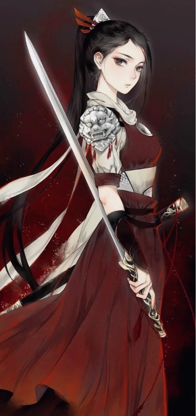 Ảnh anime nữ cầm kiếm đẹp mắt với thần thái mạnh mẽ