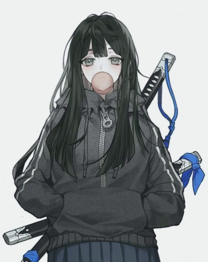 Ảnh anime nữ cute với đôi mắt lấp lánh và má hồng