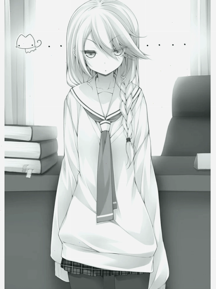 Ảnh anime nữ lạnh lùng với tóc đen buộc đuôi ngựa cao