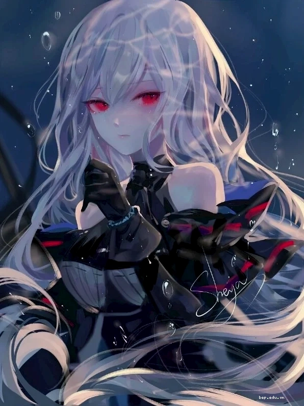 Ảnh anime nữ ngầu lạnh lùng với trang phục tối màu