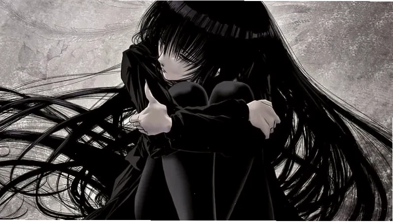 Anime girl lạnh lùng cá tính đang suy tư