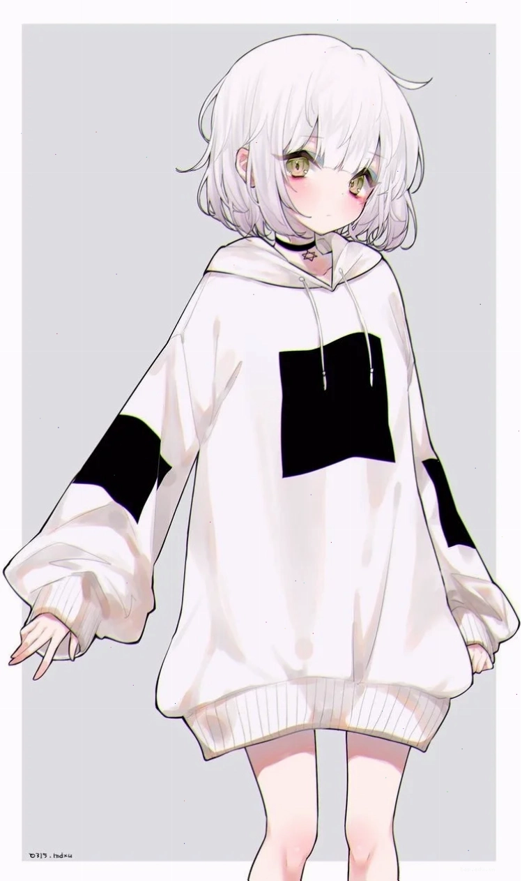 Anime girl lạnh lùng cá tính với mái tóc đen dài buộc đuôi ngựa
