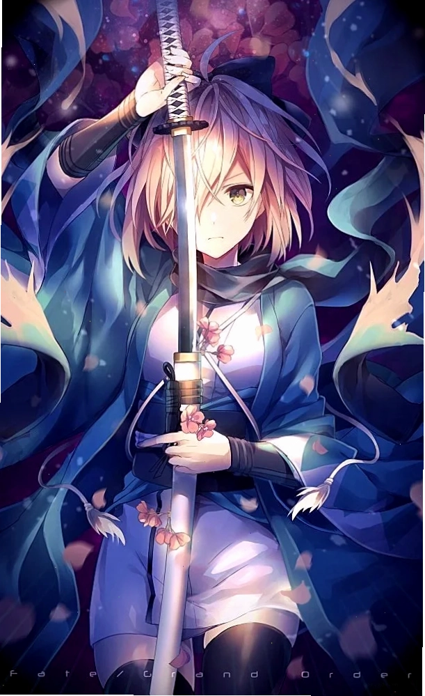 Anime nữ cầm kiếm thể hiện tinh thần chiến đấu mạnh mẽ