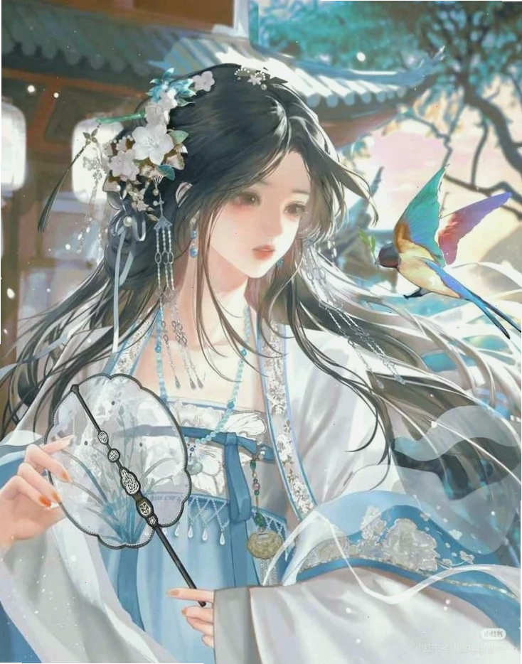 Anime nữ cổ trang ngầu với ánh mắt sắc lạnh