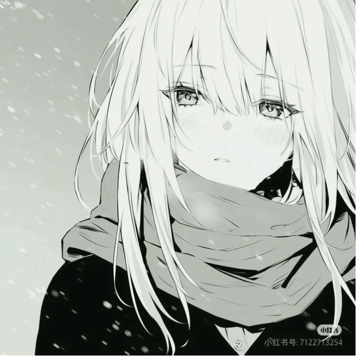 Avatar anime nữ đen trắng với thần thái ngầu và ánh mắt sắc sảo