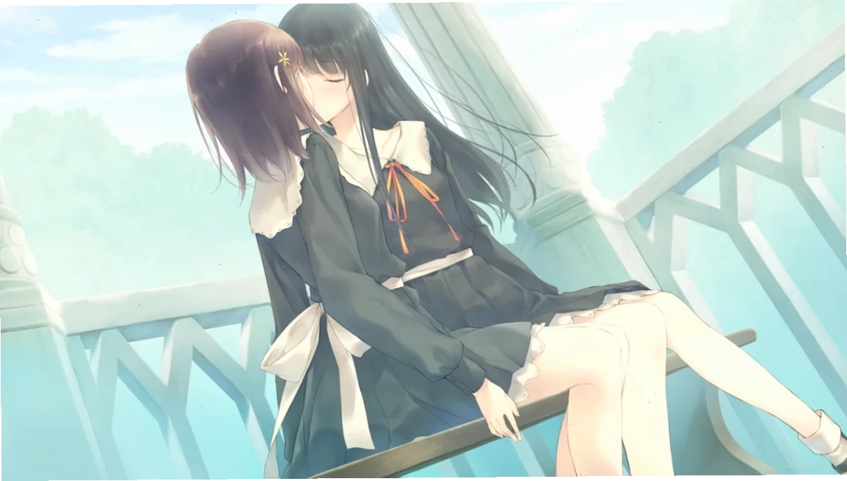 Hình ảnh minh họa tình yêu đồng giới nữ qua nụ hôn trong anime