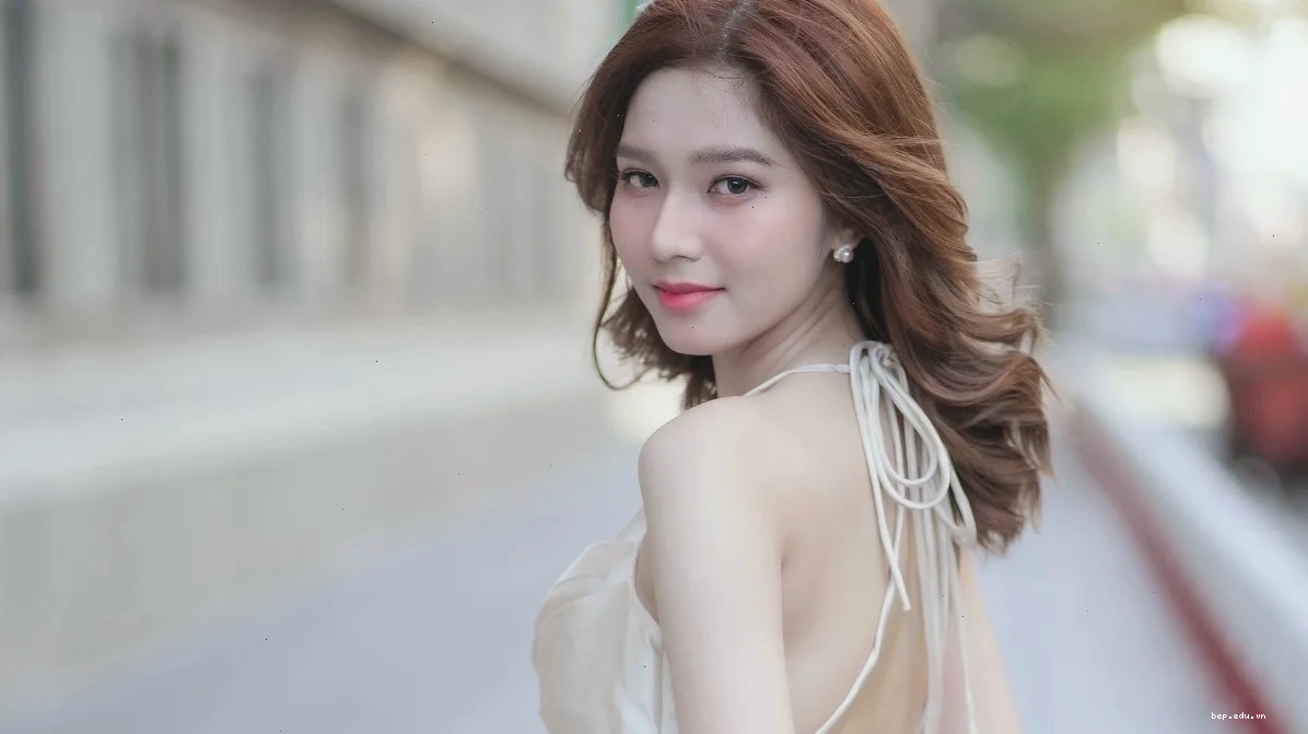 Hình nền gái xinh 4K phong cách Hàn Quốc với làn da trắng mịn