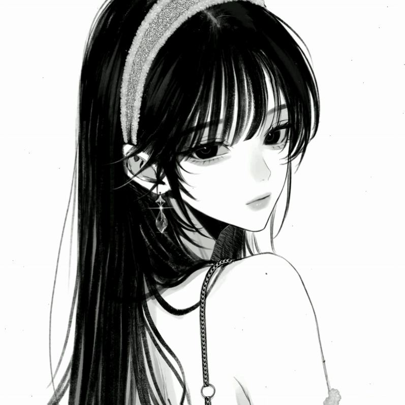 Tranh ký họa anime nữ ngồi đọc sách bên hồ nước