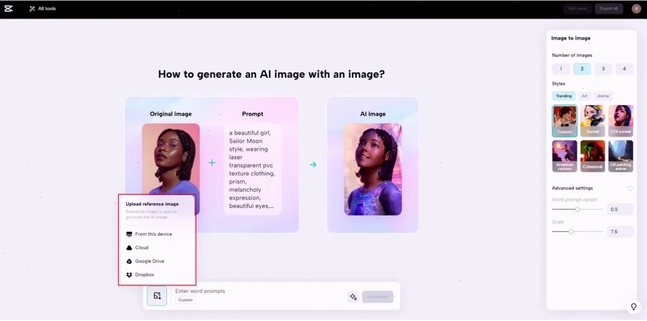 Ứng dụng anime manipulation cho social media