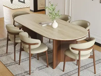 Ảnh mẫu bàn ăn bầu dục đẹp tinh tế cho phòng ăn hiện đại
