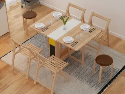 Ảnh mẫu bàn ăn gấp gọn đẹp cho không gian nhỏ tiện lợi