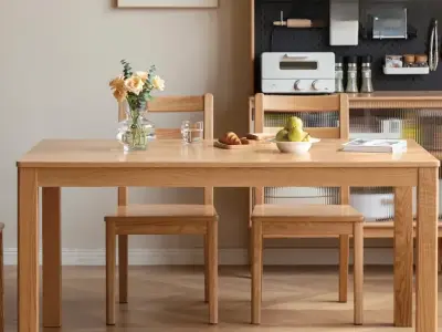 Tham khảo ảnh mẫu bàn ăn gỗ sồi chuẩn phong cách Châu Âu