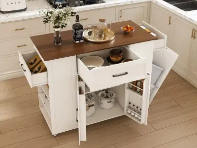 Hình ảnh bàn đảo bếp đa năng giúp tối ưu diện tích bếp nhỏ