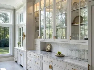 Tủ bếp cánh kính hiện đại nâng tầm không gian sống