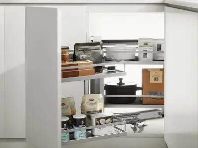 25+ mẫu kệ góc liên hoàn đẹp hóa giải góc chết tủ bếp