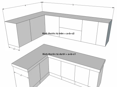 Cách Tính Mét Dài Tủ Bếp Chữ L Chuẩn Xác và Tối Ưu Chi Phí