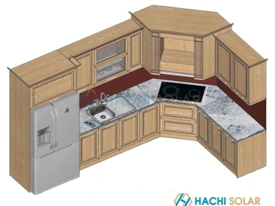 Tối ưu không gian bếp với tủ bếp góc xéo thông minh