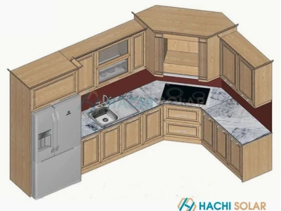 Tủ bếp góc chéo: Giải pháp tối ưu không gian bếp hiệu quả